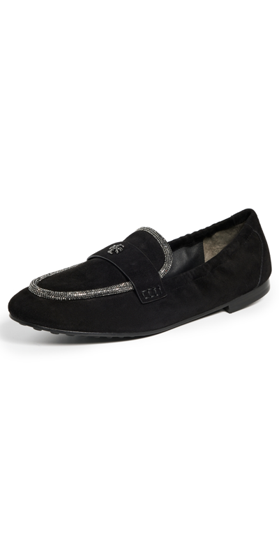 Shop Tory Burch Ballet Loafers Perfect Black / Crystal