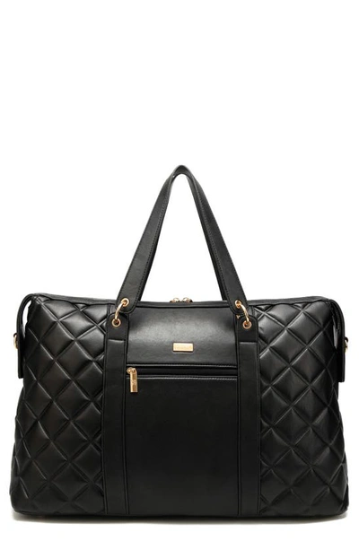 Shop Badgley Mischka Quilted Weekend Duffle Bag In Black