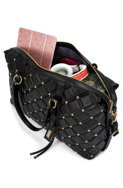 Badgley Mischka Quilted Weekend Duffle Bag In Black