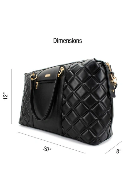 Shop Badgley Mischka Quilted Weekend Duffle Bag In Black