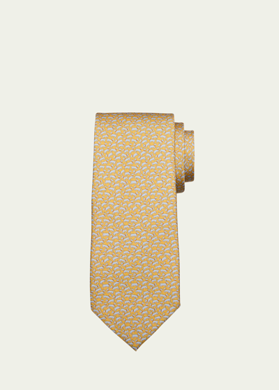 Shop Ferragamo Men's Tobia-print Silk Tie In Fgiallo