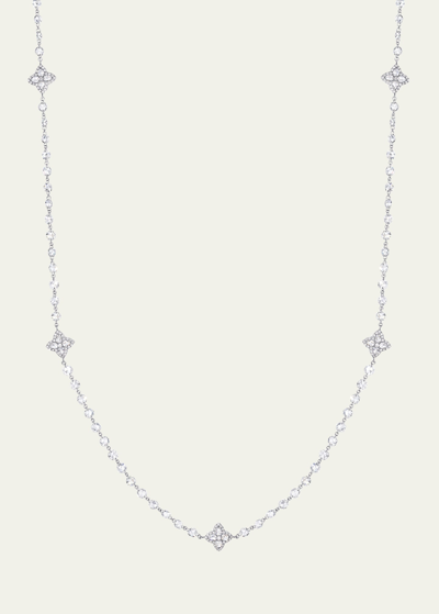 Shop 64 Facets 18k White Gold Necklace With Blossom Diamond Stations, 32"l