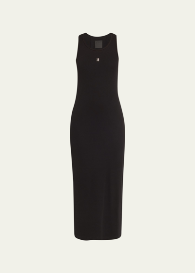Shop Givenchy 4g Ribbed Tank Dress In Black