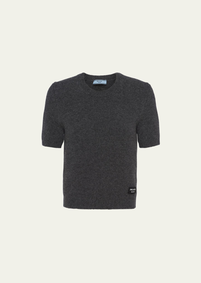 Shop Prada Slim Cashmere Sweater In F0480 Ardesia