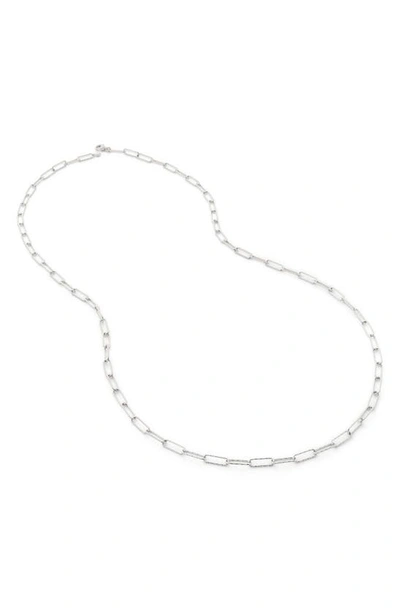 Shop Monica Vinader Alta Textured Chain Necklace In Sterling Silver