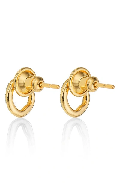 Shop Monica Vinader Riva Diamond Circle Stud Earrings In Gold