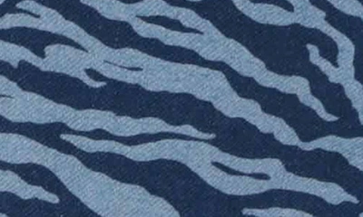 Kenzo Kids' Tiger Stripe Denim Bermuda Shorts In Slate Blue