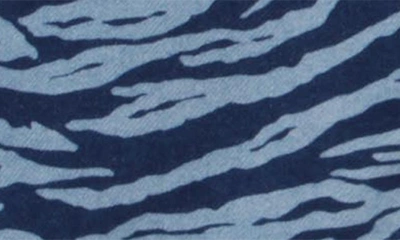 Kenzo Stripe-pattern Hooded Jacket In 805-slate Blue