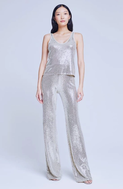 Shop L Agence Vida Metallic Tank In Silver