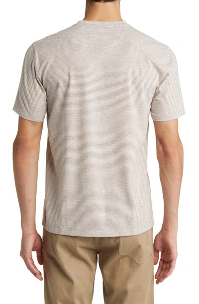 Shop Vince Pinstripe Crewneck T-shirt In Lt H Grey/ Campfire
