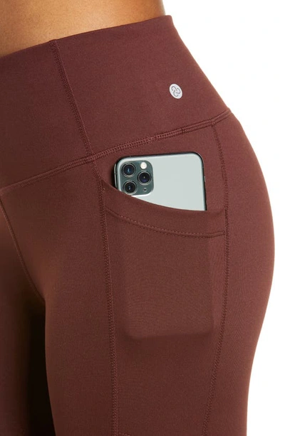 Zella Live In High Waist Pocket Crop Leggings In Brown Terrain