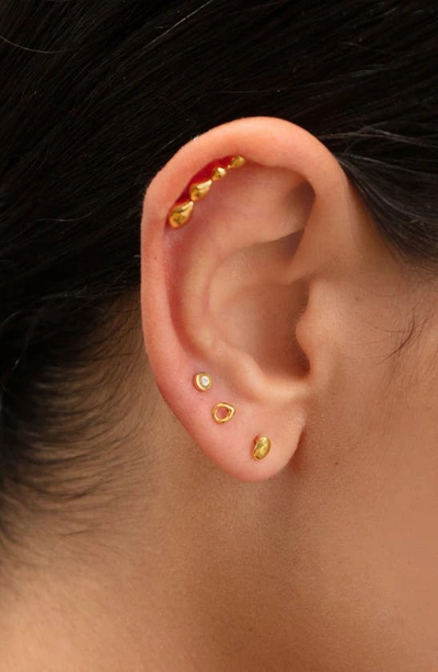 Shop Monica Vinader Linear Diamond Stud Earring In Gold