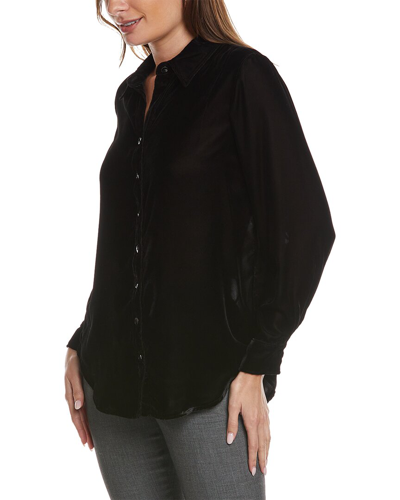 Shop Finley Velvet Shirt In Black