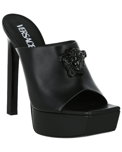 Shop Versace La Medusa Platform Leather Sandal