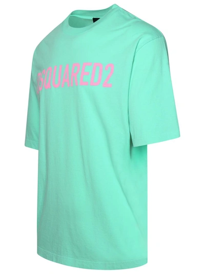 Shop Dsquared2 Mint Cotton T-shirt In Green