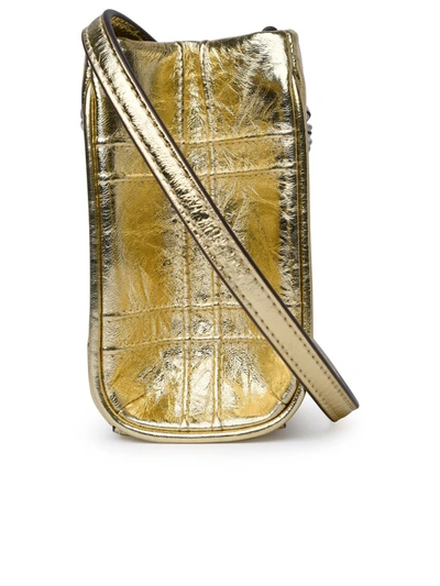 Shop Tory Burch 'fleming Soft' Gold Leather Mini Bag