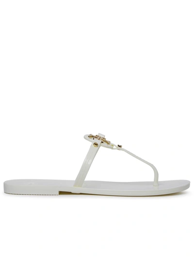 Tory Burch Roxane Jelly Logo-plaque Slides In Avorio