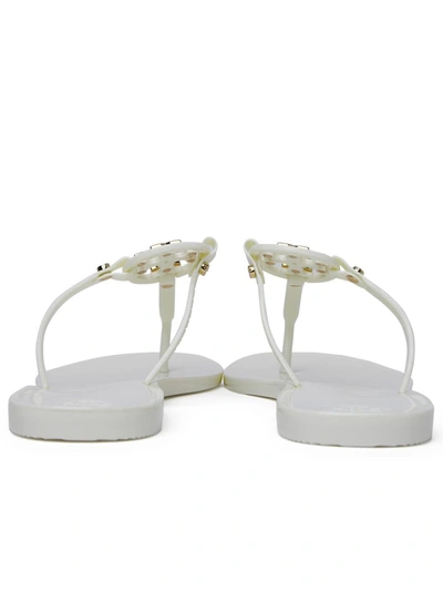 Tory Burch Roxane Jelly Logo-plaque Slides In Avorio
