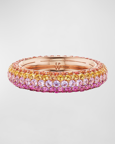 Shop Emily P Wheeler Desert Puffy Band In 18k Rose Gold And Sapphires