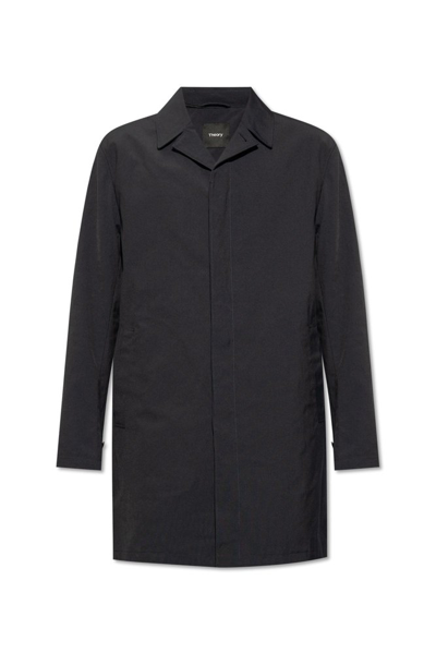 Shop Theory Balase Concealed Fastened Coat In Black