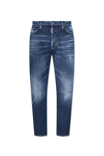 Shop Dsquared2 Distressed Straight In Blue