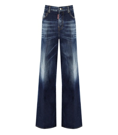 Shop Dsquared2 Distressed Wide In Blue