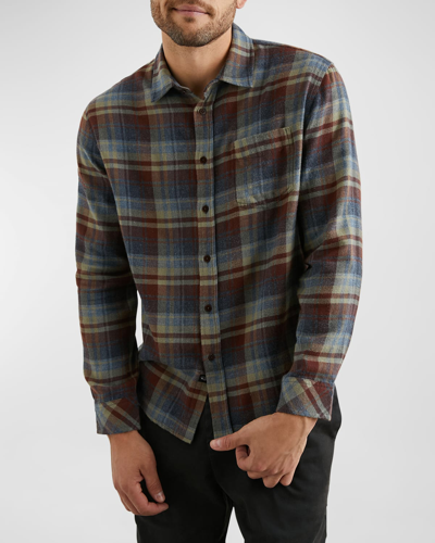 Shop Rails Men's Lennox Flannel Button-down Shirt In Ruby Denim Botani