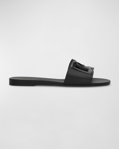 Shop Dolce & Gabbana Cut-out Dg Rubber Sandals In Nero