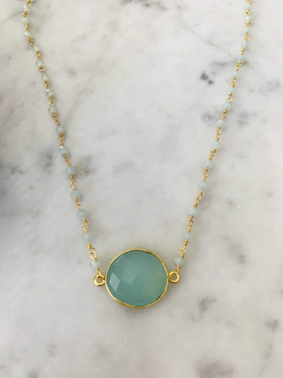 A Blonde And Her Bag Mrs. Parker Endless Summer Chalcedony Necklace In Gold In Multi