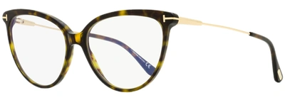 Shop Tom Ford Women's Blue Block Eyeglasses Tf5688b 052 Dark Havana 55mm