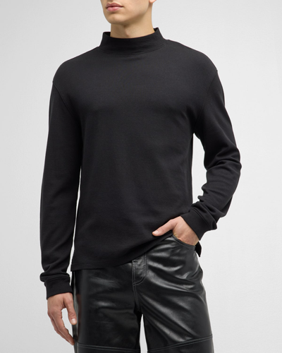 Shop Frame Men's Duo Fold Mock-neck Sweatshirt In Black