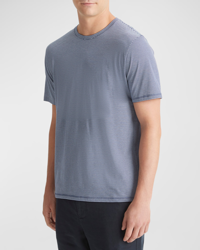 Shop Vince Men's Striped Pima Cotton T-shirt In Dusty Sky Combo