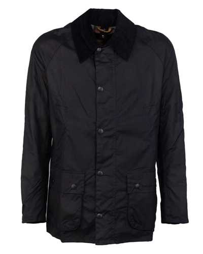 Shop Barbour Ashby Long Sleeved Wax Jacket In Blue