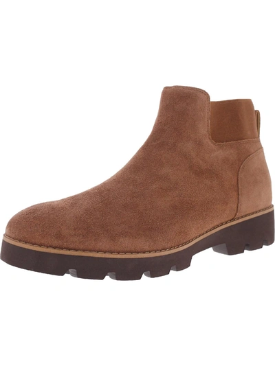 Shop Vionic Brionie Womens Suede Chelsea Boots In Brown