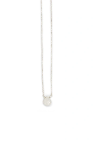 A Blonde And Her Bag Stephanie Delicate Drop Demi Fine Necklace In Moonstone In Multi