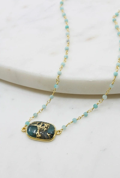 A Blonde And Her Bag Mrs. Parker Endless Summer Necklace In Teal Turquoise Mojave In Multi