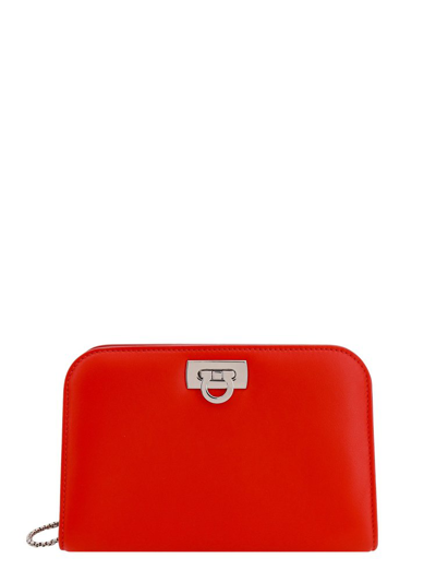 Shop Ferragamo Salvatore  Wanda Gancini Buckle Mini Shoulder Bag In Red