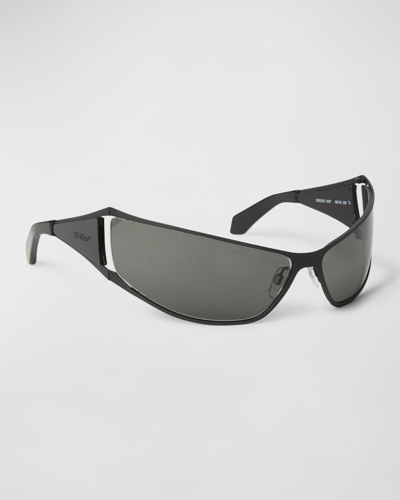 Shop Off-white Men's Luna Cat-eye Sunglasses In Black