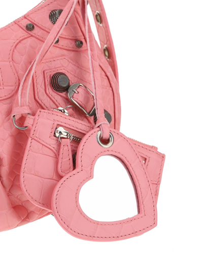 Balenciaga Women Pink Leather Le Cagole S Shoulder Bag In Pink