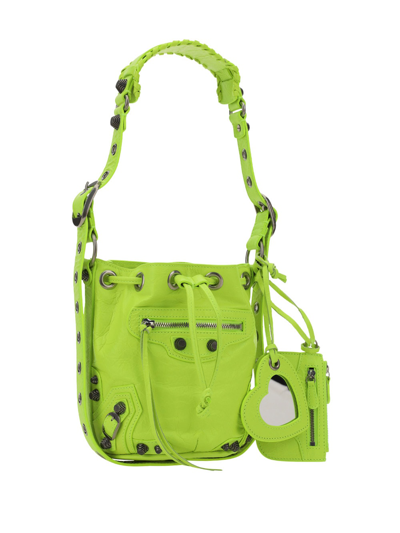 Balenciaga Cagole Bucket Bag In Fluo Yellow
