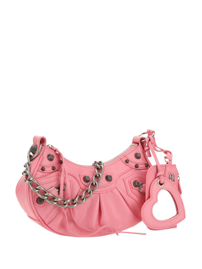 Balenciaga Women Pink Nappa Leather Le Cagole Xs Crossbody Bag In Pink