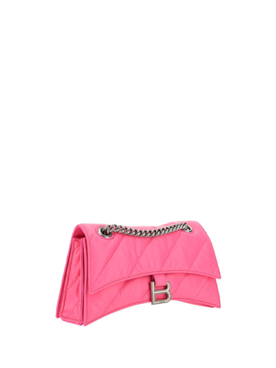 Balenciaga Small Crush Quilted Chain Shoulder Bag In Pink