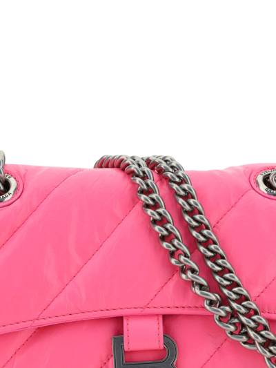 Balenciaga Small Crush Quilted Chain Shoulder Bag In Pink