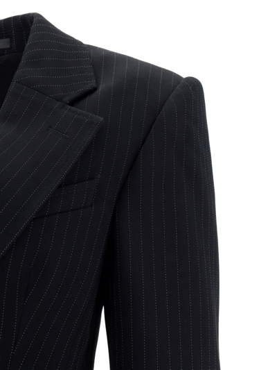 Balenciaga Hourglass Pinstripe Single-breasted Blazer In Black/white