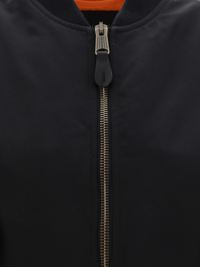 Shop Balenciaga Shrunk Nylon Bomber Jacket In Black
