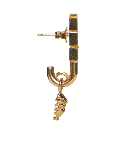Shop Versace Medusa Earrings In Oro