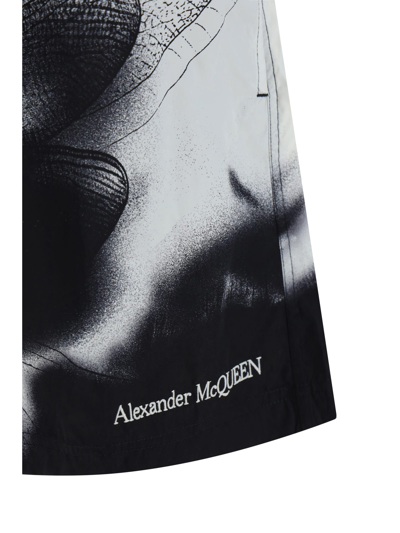 Shop Alexander Mcqueen Dragonfly Swimsuit In Black/white