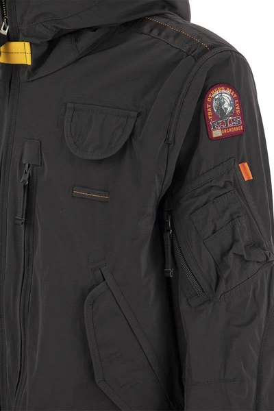 Shop Parajumpers Gobi Spring - Hooded Bomber Jacket In Dark Grey