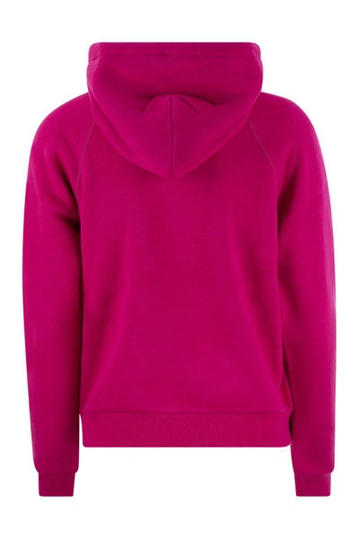 Shop Polo Ralph Lauren Hooded Sweatshirt In Fuxia