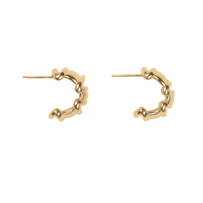 Shop Sapir Bachar Gold Wreath Hoops Earring In 24k Gold-plated Sterling Silver